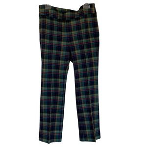 J.McLaughlin Womens Rylie Pants Green Black Yellow Plush Plaid Size Large NWT